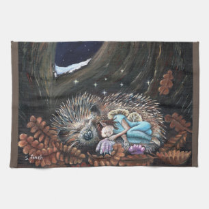 Winter Fairy Guardian of Dreams Tea Towel