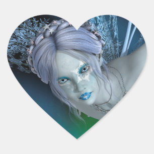 Winter Fairy Heart Sticker