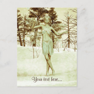 Winter Fairy in Snowy Forest Fantasy Art Postcard