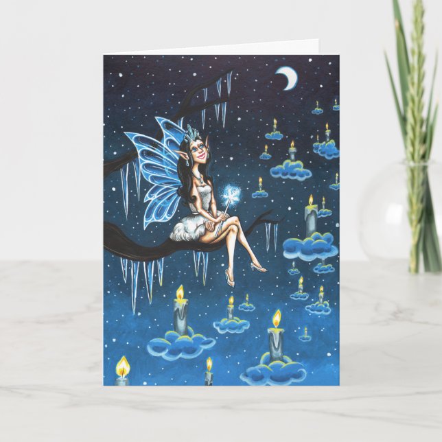 Winter Fairy Lights Holiday Card (Front)