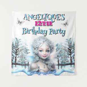 Winter fairy party decorations girls birthday tapestry