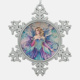 Winter fairy snowflake ornament