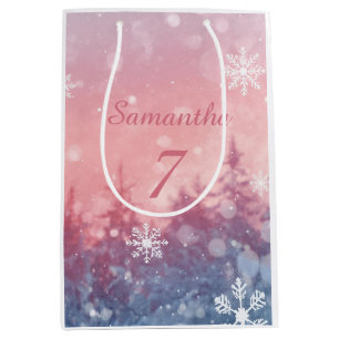 Winter Fairy Tale Gift Bag, Enchanted Snowscape Medium Gift Bag