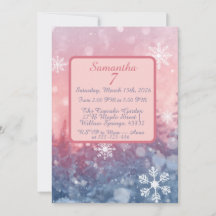 Winter Fairy Tale Invitation, Romantic Snowflake 