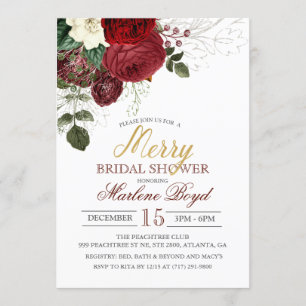 Winter Fall Holiday Bridal Shower Invitation