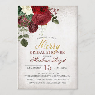 Winter Fall Holiday Bridal Shower Invitation