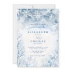 Winter Falling Snow Forest Rustic Elegant Wedding