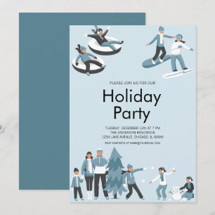 Winter Family Fun Christmas Holiday Party Invitation