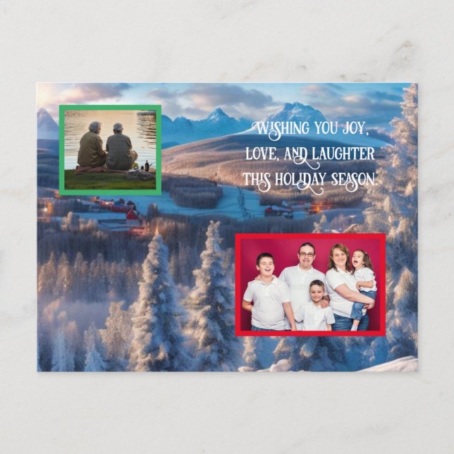 Winter Family Holiday Postcard - Customisable  (Front)