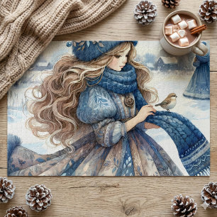 Winter Fantasy Princess in a Snowy Fairytale Lands Jigsaw Puzzle