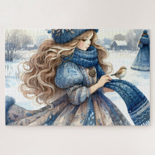 Winter Fantasy Princess in a Snowy Fairytale Lands Jigsaw Puzzle