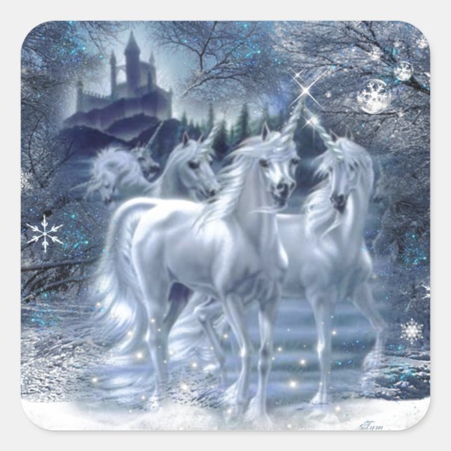 Winter Fantasy Square Sticker (Front)