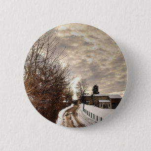 Winter Farm 6 Cm Round Badge