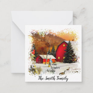 Winter farm card