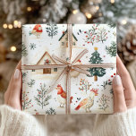 Winter Farm Christmas Wrapping Paper - Birds<br><div class="desc">Bring the peaceful charm of a countryside winter to your holiday gifts with this Winter Cottage Farm Christmas wrapping paper. Featuring a picturesque scene of cosy cottages, snow-covered trees, and a rustic farm landscape, this wrapping paper captures the serene beauty of winter. Perfect for those who love the warmth of...</div>