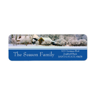 Winter farm Holiday Address Label