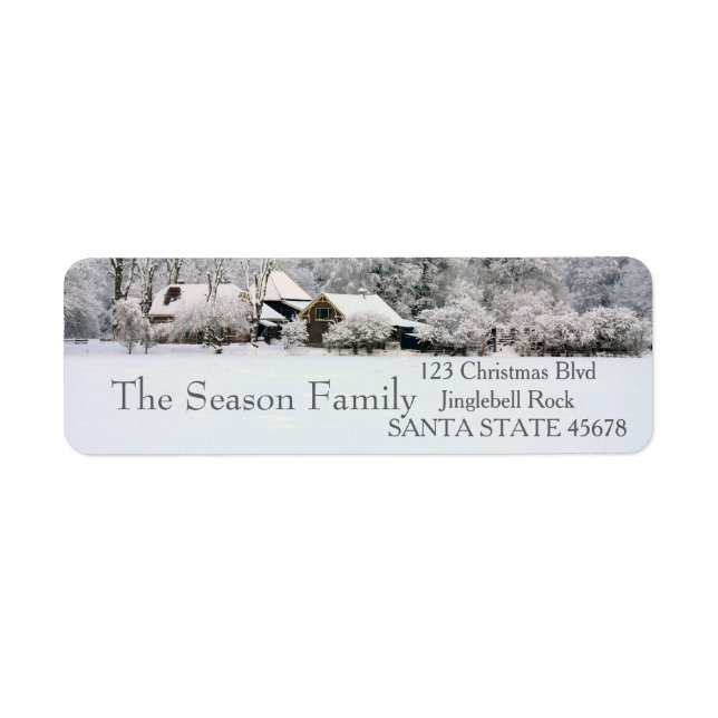 Winter farm Holiday Address Label (Front)