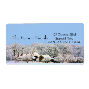 Winter farm Holiday Address Label