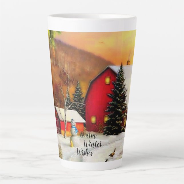 Winter farm latte mug (Front)