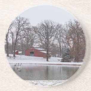 Winter Farm Pano Coaster
