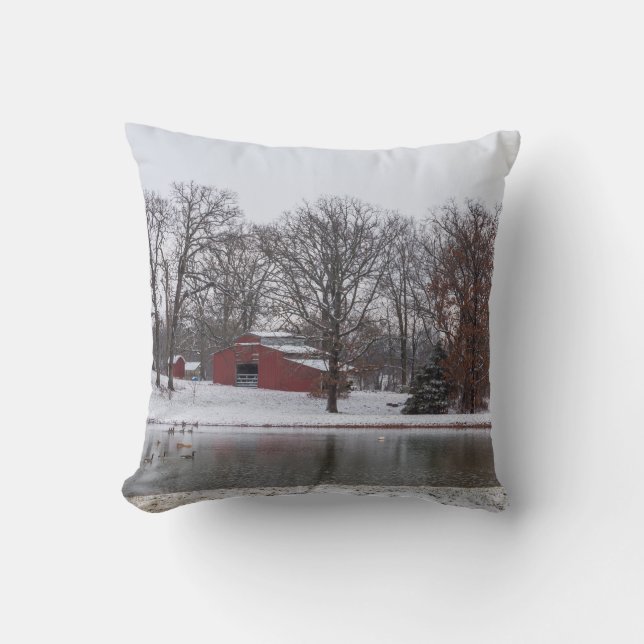 Winter Farm Pano Cushion (Front)