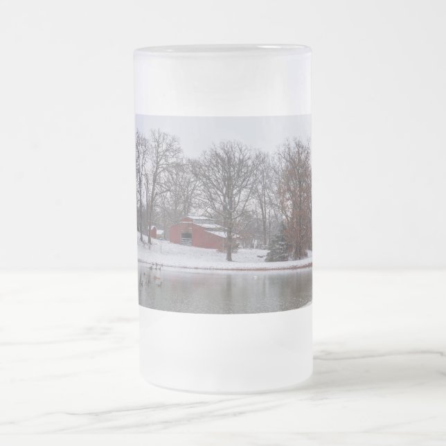 Winter Farm Pano Frosted Mug (Center)
