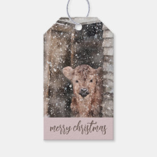 Winter Farm Scene Holiday Gift Tags