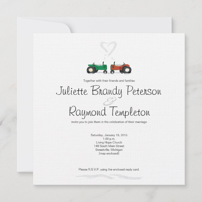 Winter Farm Wedding Invitation (Front)