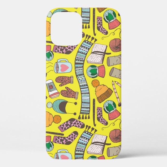 Winter Fashion: Doodle Sketch Pattern. Case-Mate iPhone Case (Back)