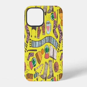 Winter Fashion: Doodle Sketch Pattern. iPhone 12 Case