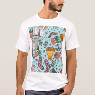 Winter Fashion Doodle Sketch Pattern T-Shirt