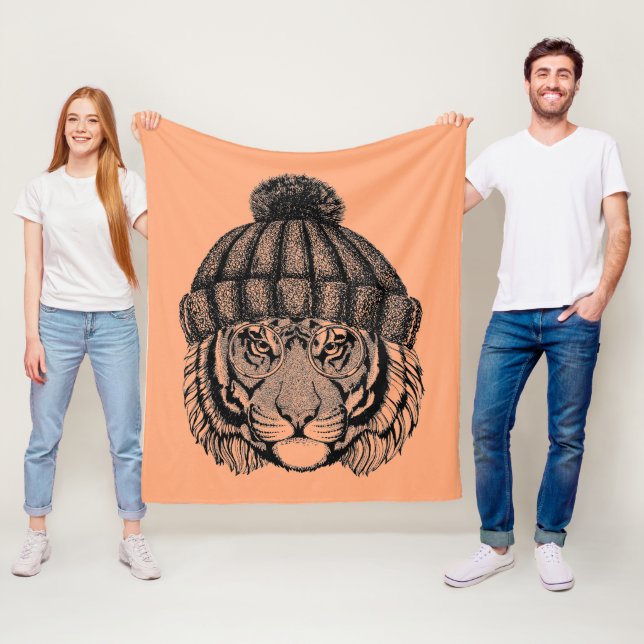Winter Fashion Ready Tiger Fleece Blanket (In Situ)