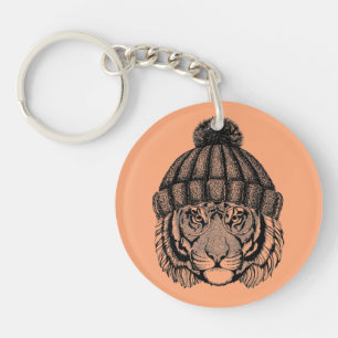 Winter Fashion Ready Tiger Key Ring