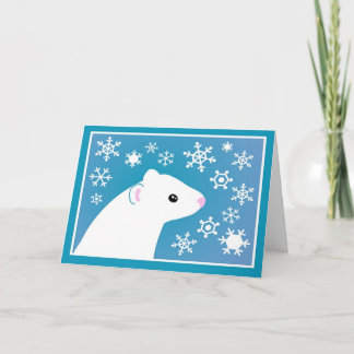 Winter ferret greetings holiday card