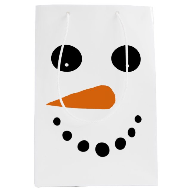 Winter festive cute snowman medium gift bag (Front)