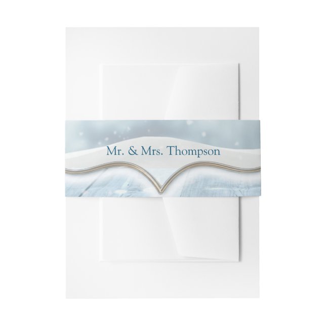 Winter Festive Holiday Invitation Belly Band (Front Example)