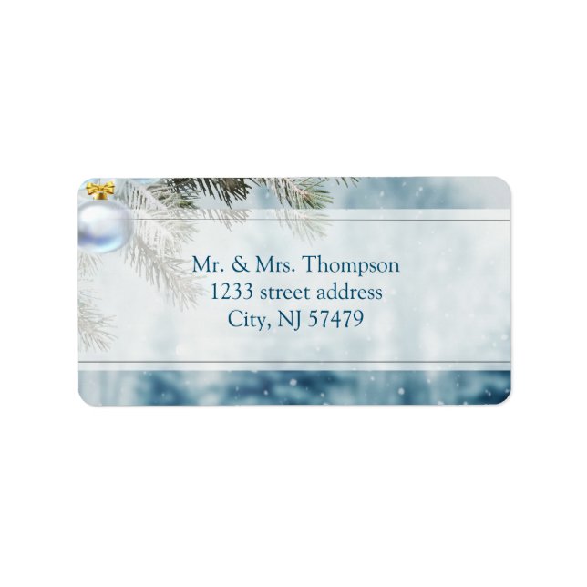Winter Festive Holiday Label (Front)