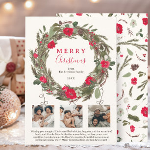 Winter festive wreath Christmas 3 photos Holiday Card