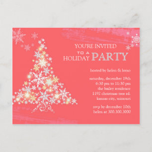 Winter Festivity Pink Holiday Party Invitation