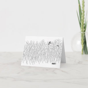 Winter field of snow capped weeds tangle design card
