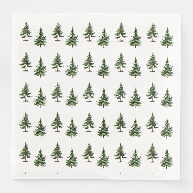 Winter Fir Trees Forest Napkin (Front)