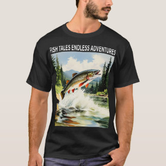 Winter Fishing Fish Tales Endless Adventures T-Shirt
