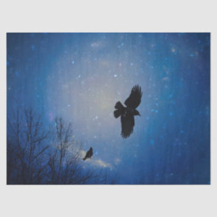 Winter Flight Of Raven Tissue Paper