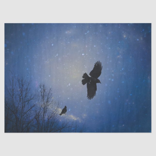 Winter Flight Of Raven Tissue Paper (Front)