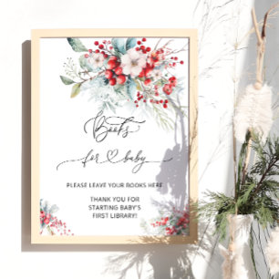 Winter Floral & Berry Books for Baby Poster