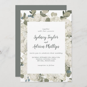Winter Floral Casual Wedding Invitation