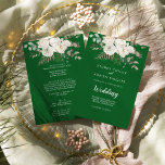 Winter Floral | Green Front and Back Wedding Invitation<br><div class="desc">This winter floral on emerald green front and back wedding invitation is perfect for an elegant Christmas wedding. The modern design features white flowers with winter greenery and eucalyptus leaves,  with a simple country feel.</div>