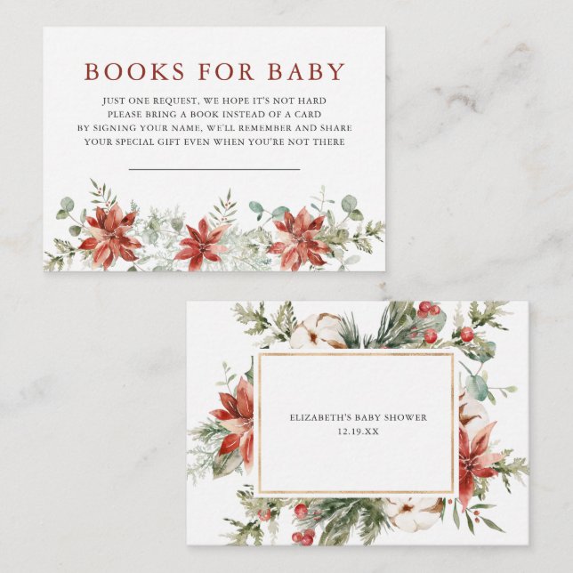 Winter Floral Greenery | Book Request Enclosure Card (Front/Back)