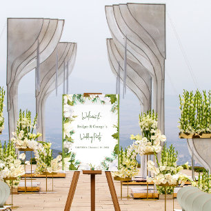Winter floral greenery Frosted Wedding Welcome Acrylic Sign