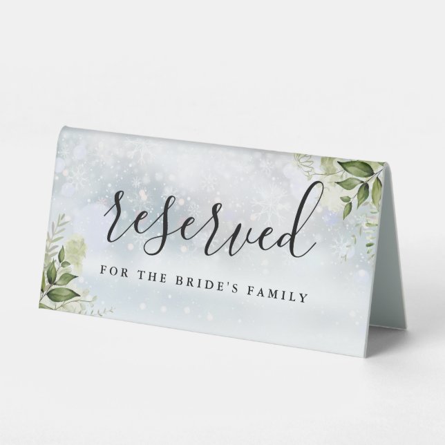 Winter Floral Greenery Wedding Reserved (Front)